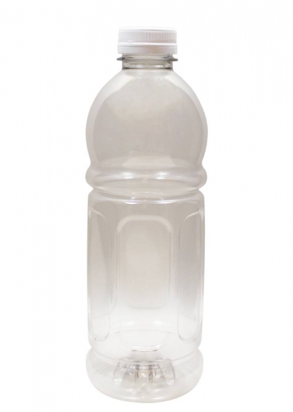 PET-Flasche Hotfil klar 1000ml/1l inkl. Kunststoffschraubverschluss weiss mit Sicherungsring, für Heissabfüllung